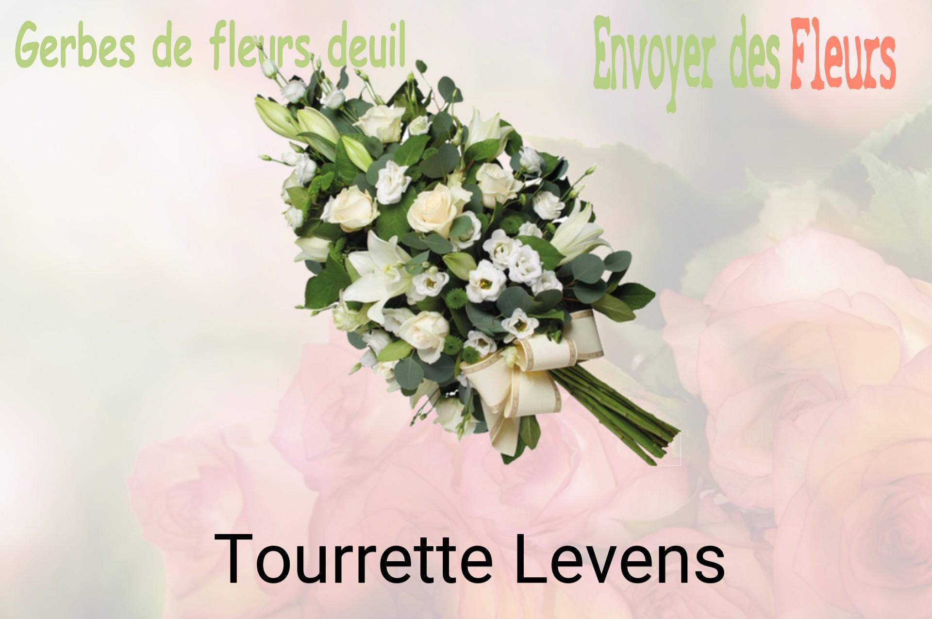 Gerbe de fleurs de deuil livrée à Tourrette-Levens